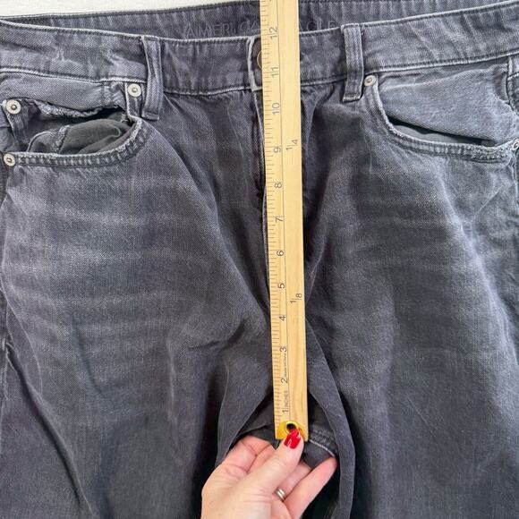American Eagle 12 Long Super High Rise Ultra Wide Leg Jeans In Charcoal Strigid - Picture 14 of 16
